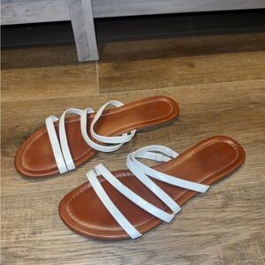 Nine West White Strappy Sandals